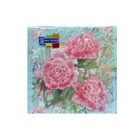 Салфетки 330х330 мм 2-сл., диз. "Пионы", разноцв., бум., 20 шт/упак "МИСТЕРИЯ" 15 упак/кор РОССИЯ