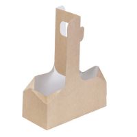 Держатель для стаканов 2 яч. 80х180х70 мм, крафт-бел., карт., 500 шт/кор "OSQ" Eco cupholder 500 шт/упак РОССИЯ ECO CUPHOLDER