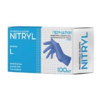 Перчатки нитриловые, р-р L, неопудрен., син., 50 пар/упак 10 упак/кор КИТАЙ N004BE