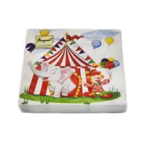 Салфетки 330х330 мм 2-сл., диз. "Цирк", разноцв., бум., 20 шт/упак "Bouquet" 15 упак/кор РОССИЯ -