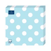 Салфетки 330х330 мм 3-сл., диз. "Горох голубой", бело-голуб., бум., 20 шт/упак "Bouquet" 12 упак/кор РОССИЯ 57288