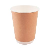 Стакан бумажный 400 мл 2 сл., d90 мм, крафт-бел., карт., 18 шт/упак "SaaMi" 360 шт/кор РОССИЯ