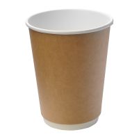 Стакан для холодного и горячего, 0.30/0.364л, коричневый, картон, двухслойный