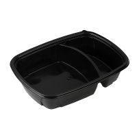 Контейнер 950[650+300] мл 2-секц., 230х170х50 мм, без крышки, черн., ПП, 50 шт/упак "ПолиЭр" 100 шт/кор РОССИЯ К-230-170-50-2