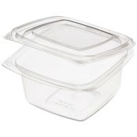 Контейнер 1000 мл 1-секц. 168х168х76 мм, неразъем.крышка, прозр., ПЭТ, 200 шт/кор "Протэк" 200 шт/упак РОССИЯ ПР-СК-РГ-1000