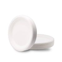 Тарелка для салатов и вторых блюд, д/хол./гор., кругл., d 180мм, бел., целлюлоза