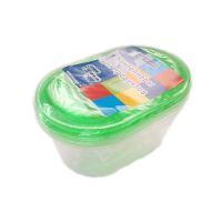 Контейнеры ассорти 250, 375, 500 мл. с зеленой крышкой, 141*92, прозрачные