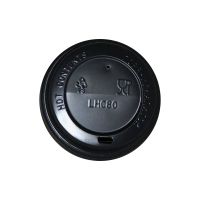 Крышка для стаканов, для холодного и горячего, d 80 мм, чёрная, полистирол