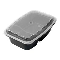 Контейнер 830[581+249] мл 2-секц. 211х146х51 мм, крышка в компл., черн., ПП, 150 шт/кор "Aerosnab" 150 шт/упак РОССИЯ 1262Ч