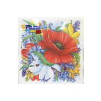 Салфетки 330х330 мм 2-сл., диз. "Букет", разноцв., бум., 20 шт/упак "МИСТЕРИЯ" 15 упак/кор РОССИЯ -