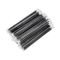 Трубочки для коктейлей 250 мм, d12 мм, черн., пласт. прямые в инд. упаковке, 100 шт/упак 24 упак/кор РОССИЯ 117032