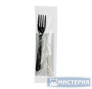 Комплект столовых приборов №3 [вил. Кристалл 180 мм, черн., ПС+ салф.+ з/ч.], 300 шт/кор 300 шт/упак РОССИЯ 501303