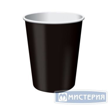 Стакан бумажный 250 мл 1 сл., d80 мм, черн., карт., 50 шт/упак 1 000 шт/кор РОССИЯ -