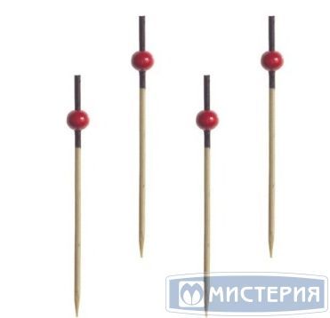 Пика 70 мм, диз. "Красная жемчужина", красн., бамбук, 100 шт/упак 40 упак/кор КИТАЙ