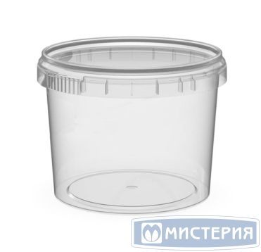 Ведро пищевое 550 мл, d111хh85 мм, без ручки, без крышки, прозр., ПП, 300 шт/кор "Перинт" 300 шт/упак РОССИЯ 0,55/111/К