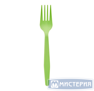 Вилка одноразовая 162 мм, зел., кукурузный крахмал, 50 шт/упак 1 000 шт/кор РОССИЯ 4039зел