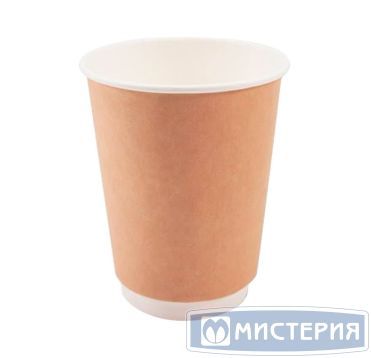 Стакан бумажный 400 мл 2 сл., d90 мм, крафт-бел., карт., 18 шт/упак "SaaMi" 360 шт/кор РОССИЯ