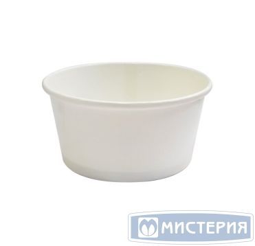 Контейнер под суп из картона, чаша, 330 мл, D - 114 мм, белый