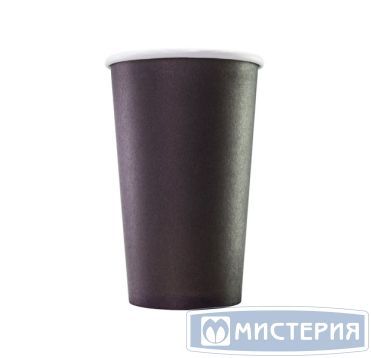Стакан бумажный 400 мл 1 сл., d90 мм, черн., карт., 50 шт/упак 1 000 шт/кор РОССИЯ -