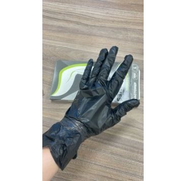 Перчатки одноразовые, размер L, 10 мкм, черн., ТПЕ, 50 пар/упак "Элегрин" 40 упак/кор РОССИЯ 406-087