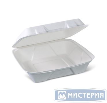 Ланч-бокс 1-секц. 206х203х85 мм, бел., сах.тростник, 50 шт/упак "GREEN MYSTERY" 400 шт/кор КИТАЙ TM-B103