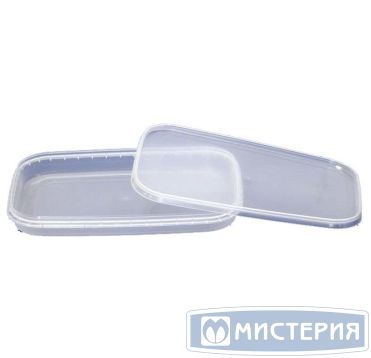 Крышка для контейнера под пресервы и мёд, прямоуг., 124х182х19мм, прозрачная, ПП