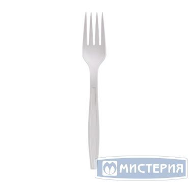 Вилка одноразовая 162 мм, бел., кукурузный крахмал, 6 шт/упак "GREEN MYSTERY" 480 шт/кор РОССИЯ 4039Б