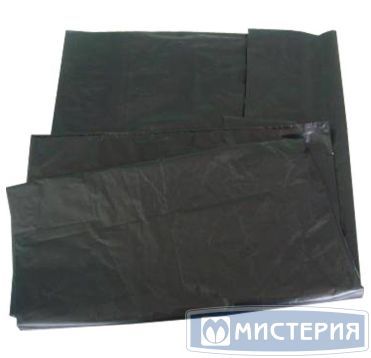 Мешок для мусора 120 л, [50+20]х110 см, 40 мкм, черн., ПВД, 50 шт/упак 8 упак/кор РОССИЯ 460511т