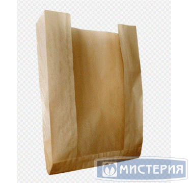 Пакет пищевой [200+60]х340 мм без руч., с окном, крафт, бум., 800 шт/кор 800 шт/упак РОССИЯ БУМ55203