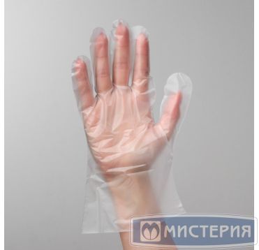 Перчатки одноразовые, размер L, 10 мкм, прозр., ТПЕ, 50 пар/упак 20 упак/кор КИТАЙ 406-950
