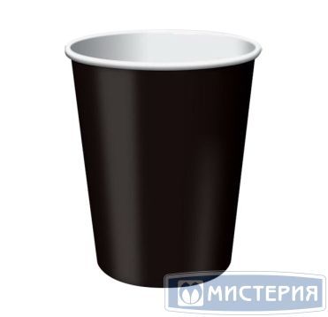Стакан бумажный 350 мл 1 сл., d90 мм, черн., карт., 50 шт/упак 1 000 шт/кор РОССИЯ -