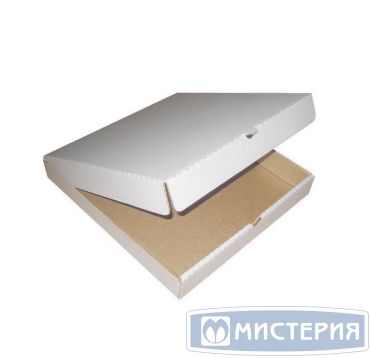 Коробка для пиццы, 300х300х40мм, белая, микрогофрокартон E