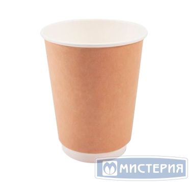 Стакан бумажный 400 мл 2 сл., d90 мм, крафт-бел., карт., 18 шт/упак "SaaMi" 360 шт/кор РОССИЯ