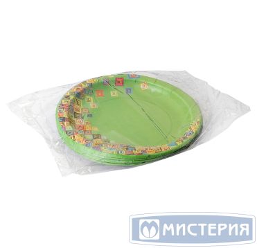 Тарелка одноразовая мелкая d230 мм, диз. "Пикник", карт. лам., 10 шт/упак "Buffet" 350 шт/кор РОССИЯ