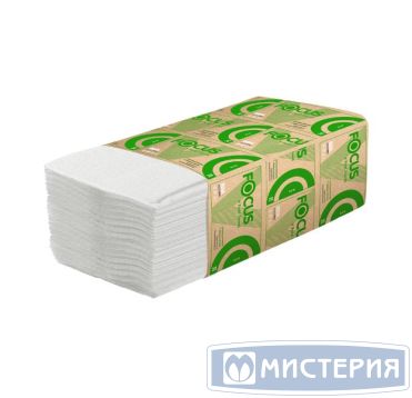 Полотенца бумажные для диспенсеров 230х230 мм 1-сл. V-сложен., бел., 250 лист/упак "Focus" Eco 15 упак/кор РОССИЯ 50202440/5049976