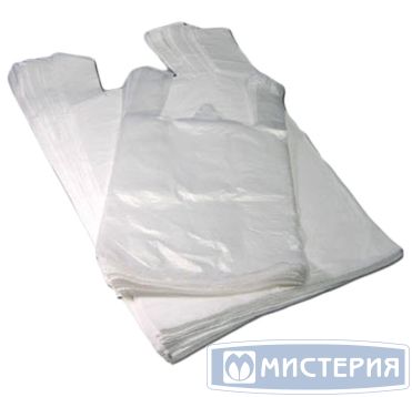 Пакет "Майка" [250+120]х450 мм 9 мкм, бел., ПНД, 100 шт/упак 10 упак/кор РОССИЯ