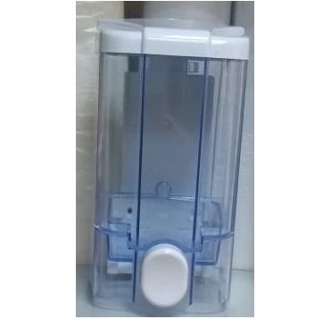 Диспенсер для жидкого мыла, 500мл, пластик, прозрачный, син.