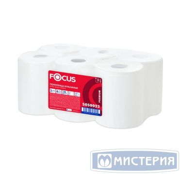 Полотенца бумажные для диспенсеров 2-сл., бел., 150 м, 6 рул/упак "Focus" Extra Quick 1 упак/кор РОССИЯ 50202446/5050023