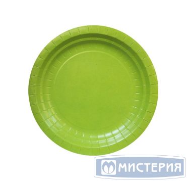Тарелка одноразовая мелкая d230 мм, диз. "Цвет лайма", карт. лам., 6 шт/упак "МИСТЕРИЯ" 432 шт/кор РОССИЯ